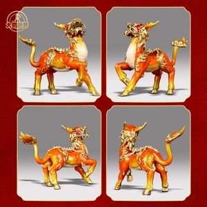 Qilin Figurines Brass 2Pcs Feng Shui Decoration For Living Room Home Hotel Gift - Product Image 5