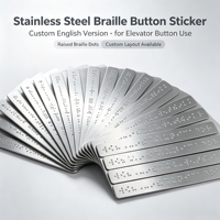 Bande Braille en Acier Inoxydable Personnalisée Version Anglaise Étiquette Braille Tactile à Points en Relief Panneaux d'Affichage Métalliques Braille