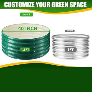 เตียงในสวนแบบโลหะยกสูงกล่องกระถางต้นไม้หนาทนทานสำหรับปลูกผักดอกไม้ฉ่ำน้ำที่สวนกลางแจ้ง - Product Image 3