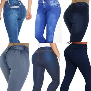 Großhandel Damen Butt Lift Push Up High Waist Jeans Hose für Mädchen Colombianos Tight Jeans