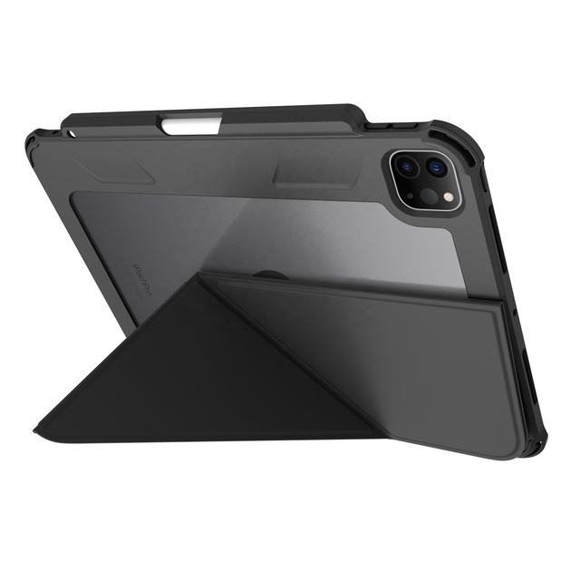 2024 New Design Custom Clear 2.0mm PC Four Corner Bumper Shockproof Smart Cover iPad Leather Case for iPad Air 10.9inch 6/5/4th