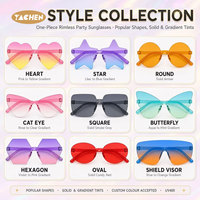 Lunettes de soleil sans monture en forme de cœur avec logo personnalisé YACHEN, couleur bonbon, lunettes de fête pour femmes et filles, lunettes de vue directes d'usine