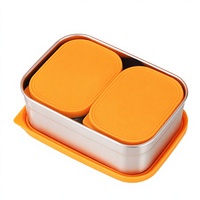 Boîte à lunch carrée hermétique en acier inoxydable 304 Yolecen, couvercle en silicone de qualité alimentaire, récipient de conservation des aliments pour adultes de 230 ml/720 ml