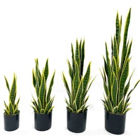 40 cm Agave Schlangenpflanze Künstliche Grün-Gelbe Sansevieria Aloe Vera Topfpflanze für Innenräume Heimdekoration Grünpflanze