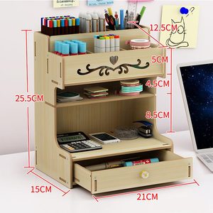 Organisateur <span class=keywords><strong>de</strong></span> <span class=keywords><strong>bureau</strong></span> en bambou <span class=keywords><strong>DIY</strong></span> avec tiroir, porte-stylos, boîte <span class=keywords><strong>de</strong></span> rangement pour <span class=keywords><strong>bureau</strong></span> - Product Image 4