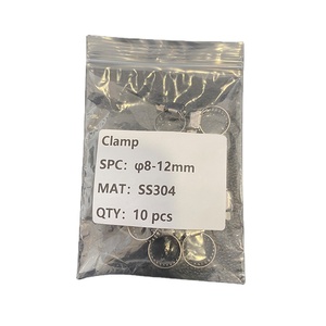 In Stock 10Pcs Metal 304 Steel Zinc Color Plated Single Ear <b>Hose</b> <b>Clamps</b> Kit 8-12Mm Sitai Brand Fasteners - Product Image 1