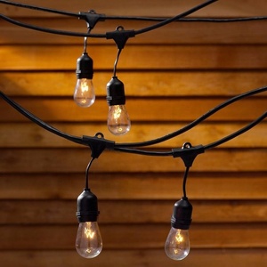 IP65 15M Thương Mại Cấp <span class=keywords><strong>LED</strong></span> Chuỗi Lights S14 <span class=keywords><strong>LED</strong></span> Retro Edison Filament Bulb EU Connectable Wedding Sạn Holiday Chiếu Sáng Vòng Hoa - Product Image 6