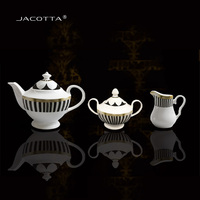 Cuisine de luxe en or noir 21pcs sets d'assiettes plats en porcelaine vaisselle de table en céramique plats en porcelaine
