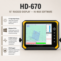 Sondeur écholocalisant numérique complet Hi-target HD-670 200 kHz, faisceau unique, profondeur 300 m, précision 1 cm, IP66, alliage de magnésium, transducteur Win10