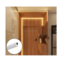 Lampe LED ultra-mince ALP096 pour sous-meuble, à poser ou encastrée, avec couvercle en silicone et profilé en aluminium, barre lumineuse