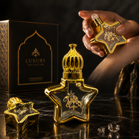 Flacon de parfum de luxe en verre ajouré plaqué or 6ml 8ml 10ml 15ml, flacon vide pour huiles essentielles, flacon d'attar rechargeable, style arabe