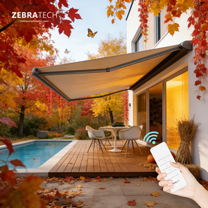 <span class=keywords><strong>Toldo</strong></span> Retráctil Eléctrico <span class=keywords><strong>de</strong></span> Aluminio con Control Remoto y <span class=keywords><strong>Tela</strong></span> Resistente para Uso en Exteriores en Todas las Estaciones - Product Image 1