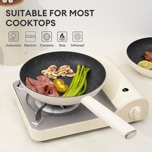 Vente directe d'usine sartenes de cocina blanc juego de ollas y sartenes blancas antiadherentes Batterie de cuisine en céramique - Product Image 5