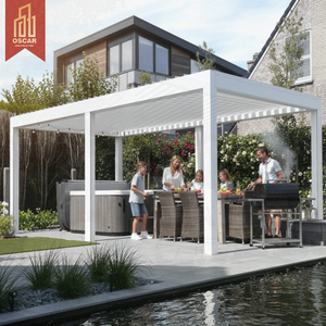 Pérgola de Aluminio para Exteriores de 4x4m y 6x4m, Refugios Prefabricados de Lujo para Espacios Abiertos, Patio, Jardín, Lista para Enviar - Product Image 1