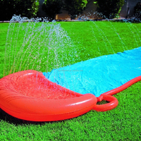 Glissière d'eau gonflable pour pelouse, glissante et glissante d'eau longue grande et épaisse, Surf sports aquatiques, jouet de Surf cavalier Double piste coulissante