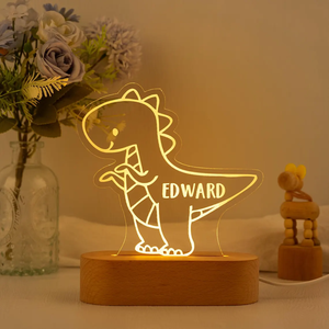 Lampe de nuit personnalisée en acrylique dinosaure Décoration de <span class=keywords><strong>chambre</strong></span> d'enfant Nom personnalisé Décoration de nuit de chevet - Product Image 5