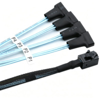 Cable de alta velocidad para servidor con conector macho Mini SAS SFF-8643 a 4 SATA 7P
