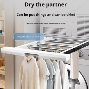 Support de rangement multifonctionnel escamotable pour machine à laver, avec fixation pour sèche-<span class=keywords><strong>linge</strong></span> - Product Image 1