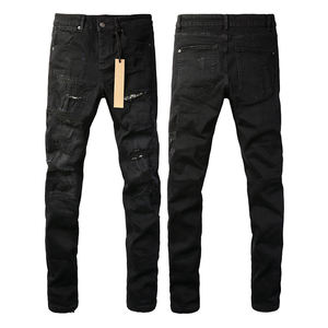 All'ingrosso Aussie Surfer stile Jeans da <span class=keywords><strong>uomo</strong></span> dritto strappati Slim Fit <span class=keywords><strong>pantaloni</strong></span> in Denim di cotone con tasca a bottone con stampa lavata - Product Image 2