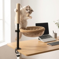 360 °   Hamac pour chat rotatif et réglable pour la maison et le bureau avec étagère amovible pour lit de chat doux et confortable
