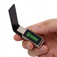 Nouvelle clé USB 2.0 en cuir avec logo LED personnalisé, cadeau promotionnel d'entreprise avec logo personnalisé