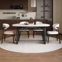 Table et chaises de salle à manger pliantes en bois massif de luxe moderne avec plaques extensibles transformables en tables (durable)