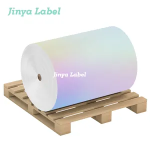 Factory Supply 50 Micron Metallic Matte PP Label Self-Adhesive White PET Jumbo Roll Flexography Offset Printing Paper Material