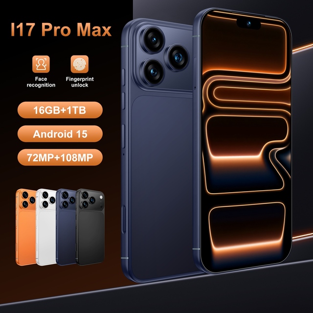 2026 Cheap Price I17 Pro Max 5G Smart Phone 16+1TB 108MP Camera LED Unlocked Global 5G Gaming Dropshipping 5G Gaming Phone