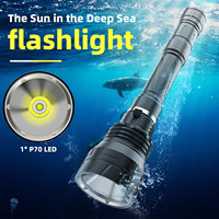 Haute puissance Rechargeable DV20 XHP70.2 LED lumière vive lampe de poche de plongée 100M torche de plongée sous-marine étanche lampe lanterne de plongée