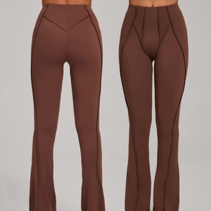 Pantaloni <span class=keywords><strong>da</strong></span> Yoga a Vita Alta in Pile per Donna, Controllo Pancia, Gamba Larga, Pantaloni Sportivi a Zampa, <span class=keywords><strong>Leggings</strong></span> per Allenamento, Corsa e <span class=keywords><strong>Palestra</strong></span> - Product Image 1