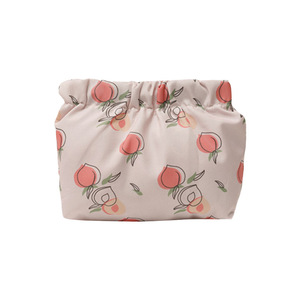 Portable Women's <b>Makeup</b> Bag Large Capacity Cloth Pouch Fruit Pattern <b>Storage</b> Cosmetic Case Everyday Use - Product Image 5