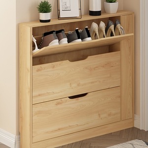 High-quality solid wood particleboard <b>shoe</b> rack, custom-made large-capacity home <b>storage</b> cabinet for entryways and indoor - Product Image 3