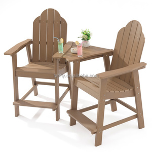 <span class=keywords><strong>Ensemble</strong></span> de meubles de Patio d'extérieur, en plastique, <span class=keywords><strong>bois</strong></span>, <span class=keywords><strong>balcon</strong></span>, Pub, hauteur, bistrot, Bar, tabouret, avec planche connexion, 4 pièces - Product Image 5