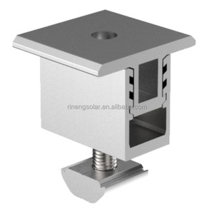 Extremo solar y abrazadera media Abrazadera <span class=keywords><strong>de</strong></span> soporte <span class=keywords><strong>de</strong></span> panel solar ajustable Soporte fotovoltaico ancho para sistema <span class=keywords><strong>de</strong></span> panel solar Fácil instalación - Product Image 4