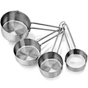 4 Piece Stainless Steel Measuring Cup Stackable Measuring Cups With Water Spout