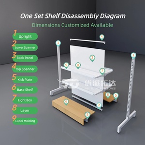 Góndola de <span class=keywords><strong>Farmacia</strong></span> de Acero Personalizable de Doble Cara con 6 Niveles, Paneles de Madera Contrachapada y Marcos Laterales Ranurados - Product Image 4
