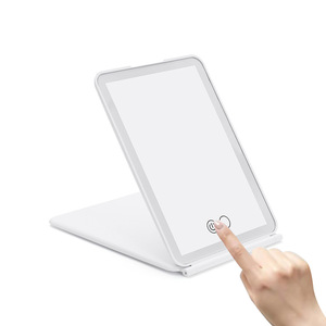 Xách Tay Có Thể Sạc Lại Vuông Phẳng Sáng Vanity Gương Mới Lật Có Thể Gập Lại Thiết Kế Máy Tính Để Bàn Đứng Thắp Sáng Trang Điểm Đóng Hộp Sản Phẩm - Product Image 3