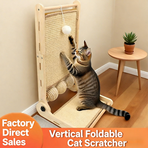 Dikey L Tipi Katlanır Kedi Tırmalama Tahtası Kedi Tırnak Tahtası Aşınmaya Dayanıklı Sade Stil Çin Malı Kedi Oyuncağı - Product Image 1