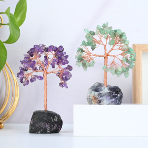 Wholesale Natural Healing Crystal Gemstones Fluorite Stone Base Crystal Money <b>Tree</b> for Home Decoration - Product Image 5