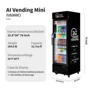 ตู้จำหน่ายสินค้าอัตโนมัติ HAHA VENDING DC-360D Combo Smart สีดำ พร้อมระบบทำความเย็น  รองรับการ์ดแบบสัมผัส และฟังก์ชัน SDK รุ่น 360 mini - Product Image 3