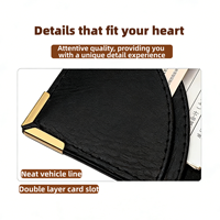 Carpeta de Cuero PU de Lujo para Tarjetas de Crédito, Porta Facturas, Tarjetero, Ranura para Facturas, Banda Elástica, Porta Menús para Restaurantes y Bares