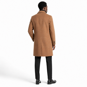 YIMENG Cappotto in Cashmere Doppio Strato Personalizzato da <span class=keywords><strong>Uomo</strong></span>, Cappotto Coreano in Lana <span class=keywords><strong>Doppiopetto</strong></span>, Giacca Invernale Nera, Soprabito da <span class=keywords><strong>Uomo</strong></span> - Product Image 2
