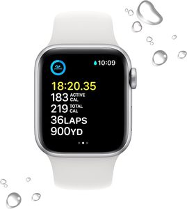 Para <span class=keywords><strong>Watch</strong></span> <span class=keywords><strong>SE</strong></span> (2.ª generación) (GPS 40 mm OLED) - Caja de aluminio plateada con correa deportiva blanca, monitor de frecuencia cardíaca y monitor de sueño (Reacondicionado) - Product Image 4