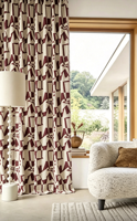 Tissu jacquard géométrique en mélange de laine - Style artistique unique, idéal pour les rideaux, les coussins et la tapisserie