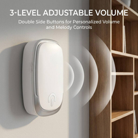 Mini sonnette de porte sans fil pour maison, sonnette sans fil à piles, 38 mélodies, installation facile, sonnette sans fil