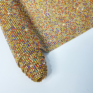 Venta al por mayor 3mm oro plata cristal Malla tela Rhinestone metálico 3D vidrio para ropa decorativa sombreros bolsas - Product Image 1