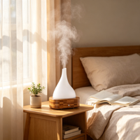 Petit diffuseur d'arômes à grain de bois, humidificateur ultrasonique d'huiles essentielles, machine d'aromathérapie pour bureau, maison et chambre