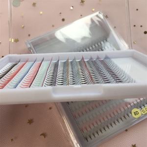 Fans préfabriqués pointus colorés faits à la main 3D-10D Mix Extensions de cils en fibre PBT coréenne ombrée m pour - Product Image 3