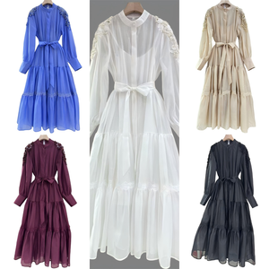 Produzione su Misura di Eleganti Abiti Modesti a <span class=keywords><strong>Maniche</strong></span> <span class=keywords><strong>Lunghe</strong></span>, Tinta Unita, Alta Qualità, Ricamati e Decorati con Perline, Vestiti Casual e da Festa - Product Image 2