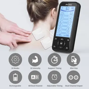 2 channel TENS EMS Unit, TENS Unit for Pain Relief, 24 Modes 20 Level Intensity,